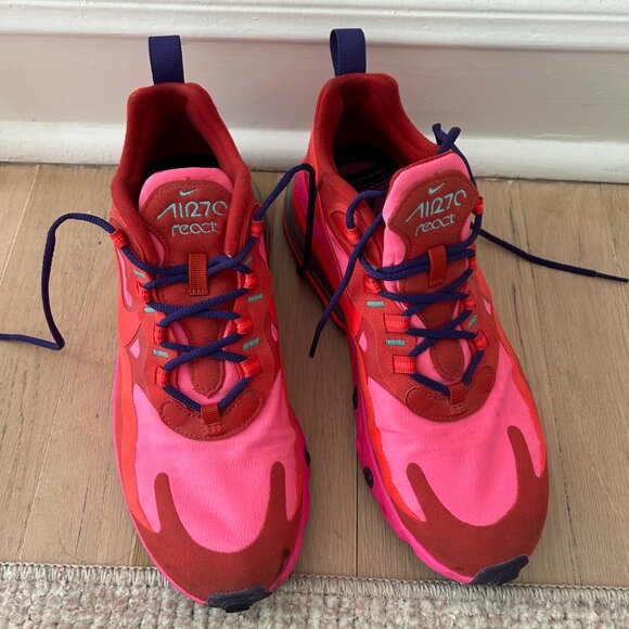 Nike Air Max 270 React in Mystic Red/Pink Blast/Habanero Red/Bright Crimson SZ 8 - Picture 4 of 4